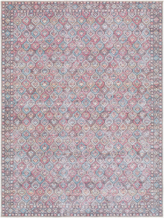 Rommy Traditional Pink Washable Area Rug