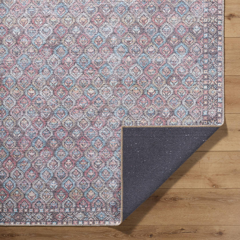 Rommy Traditional Pink Washable Area Rug