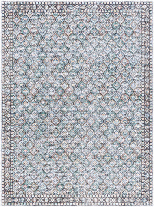 Rommy Traditional Dark Green Washable Area Rug