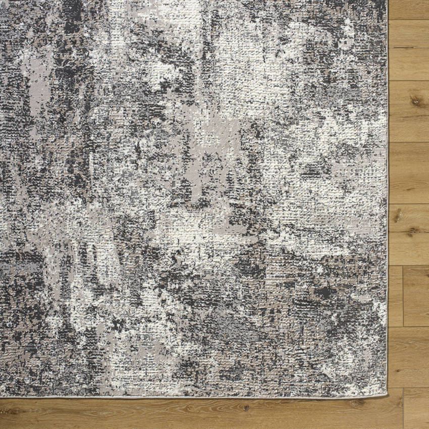 Zully Modern Charcoal Washable Area Rug