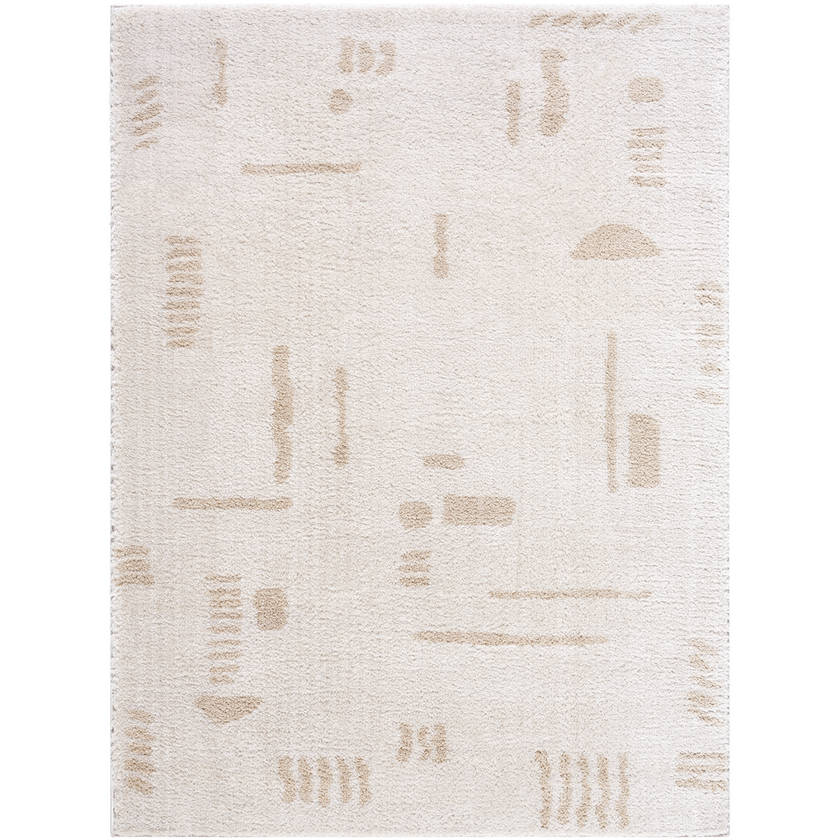 Shareef Modern Beige Washable Area Rug