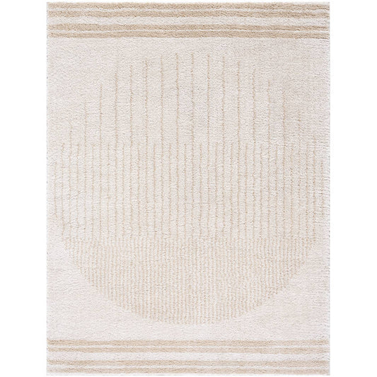 Lyndsi Global Beige Washable Area Rug