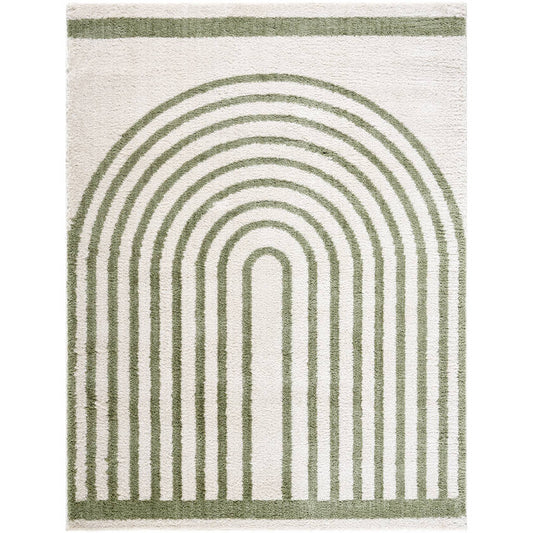 Larita Modern Grass Green Washable Area Rug