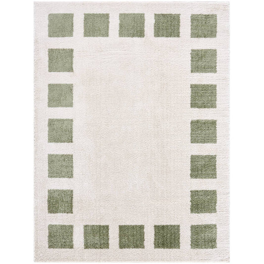 Tameka Modern Grass Green Washable Area Rug