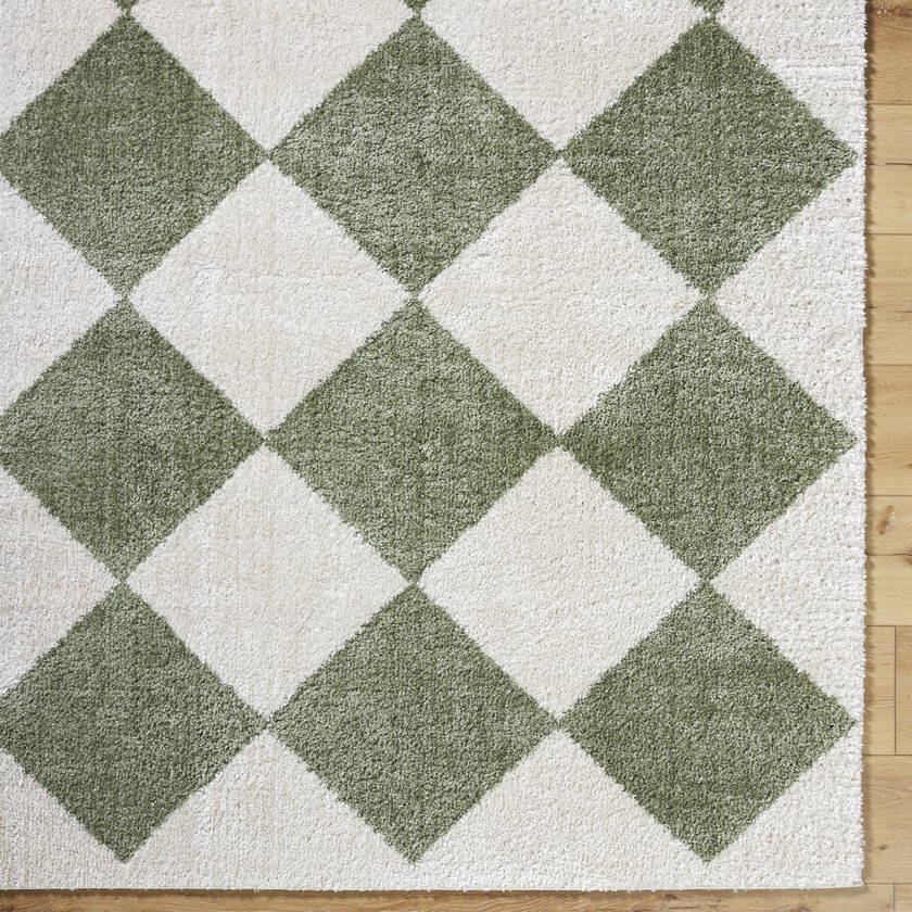 Jason Modern Grass Green Washable Area Rug