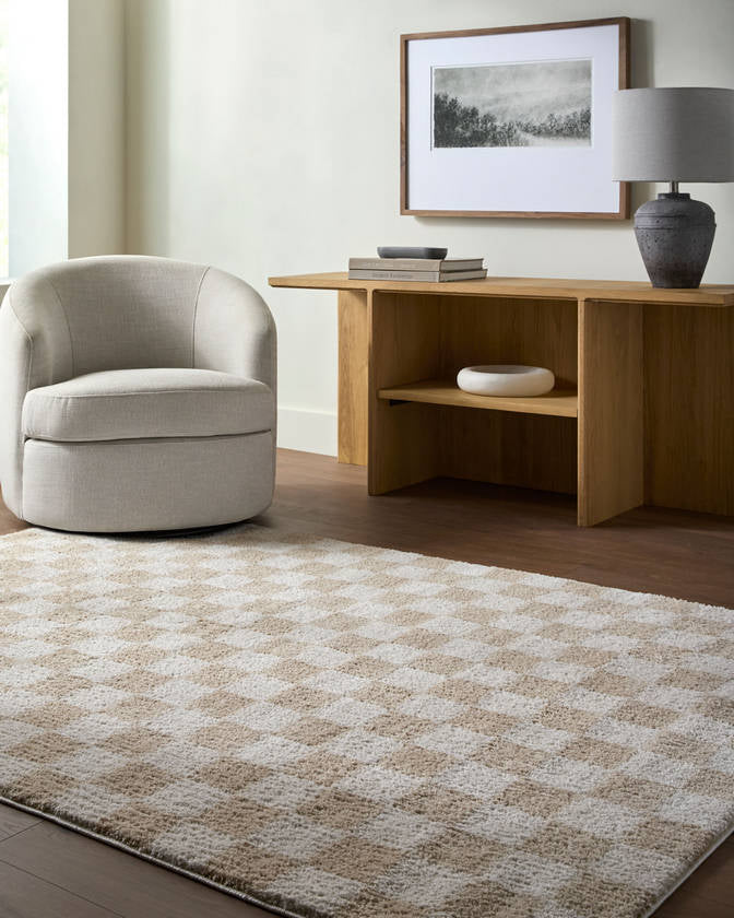 Shera Modern Beige Washable Area Rug