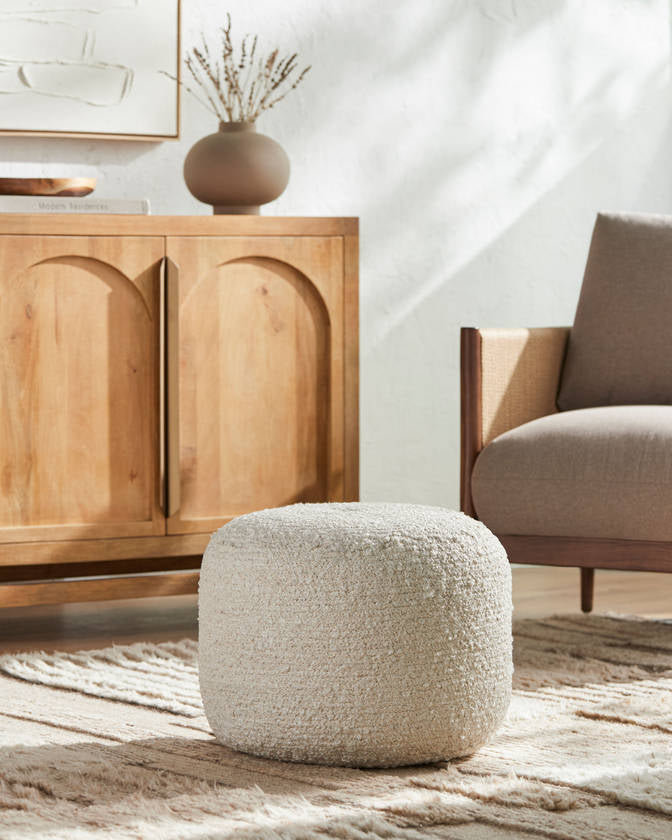 Shanna Ivory Pouf