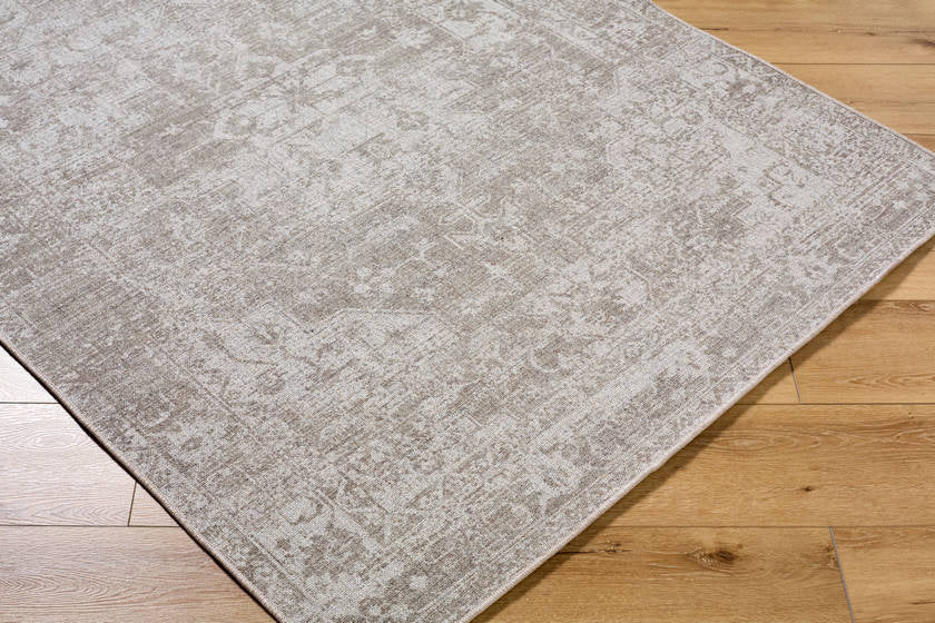 Jerett Traditional Ivory Washable Area Rug