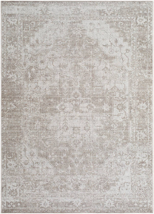 Jerett Traditional Ivory Washable Area Rug