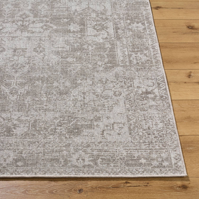Jerett Traditional Ivory Washable Area Rug