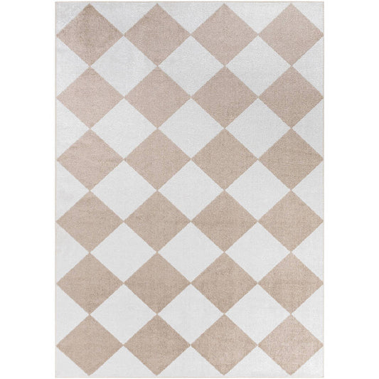 Senior Modern Light Brown Washable Area Rug