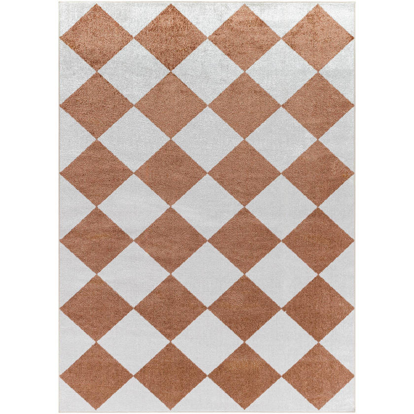 Senior Modern Rust Washable Area Rug