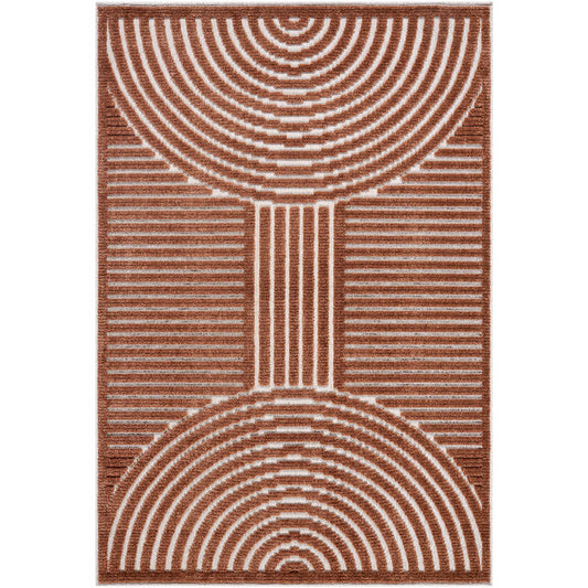 Carter Lake Modern Rust Washable Area Rug