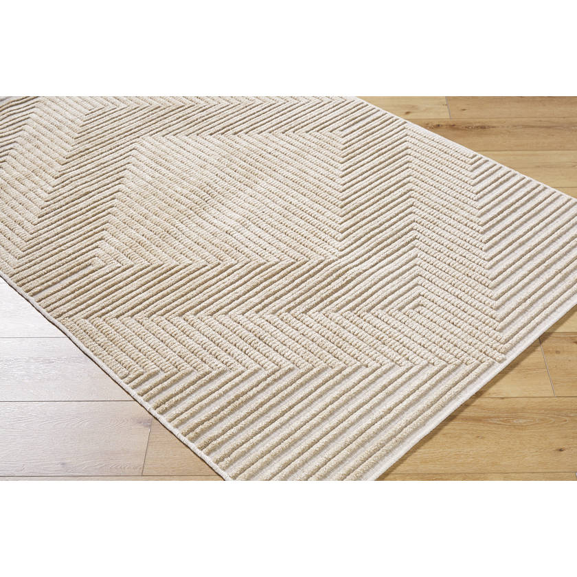 Carissa Modern Light Brown Washable Area Rug