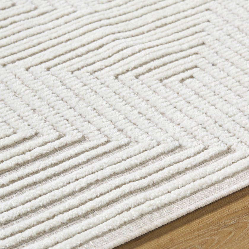 Carissa Modern Cream Washable Area Rug