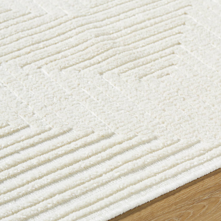 Carissa Modern White Washable Area Rug