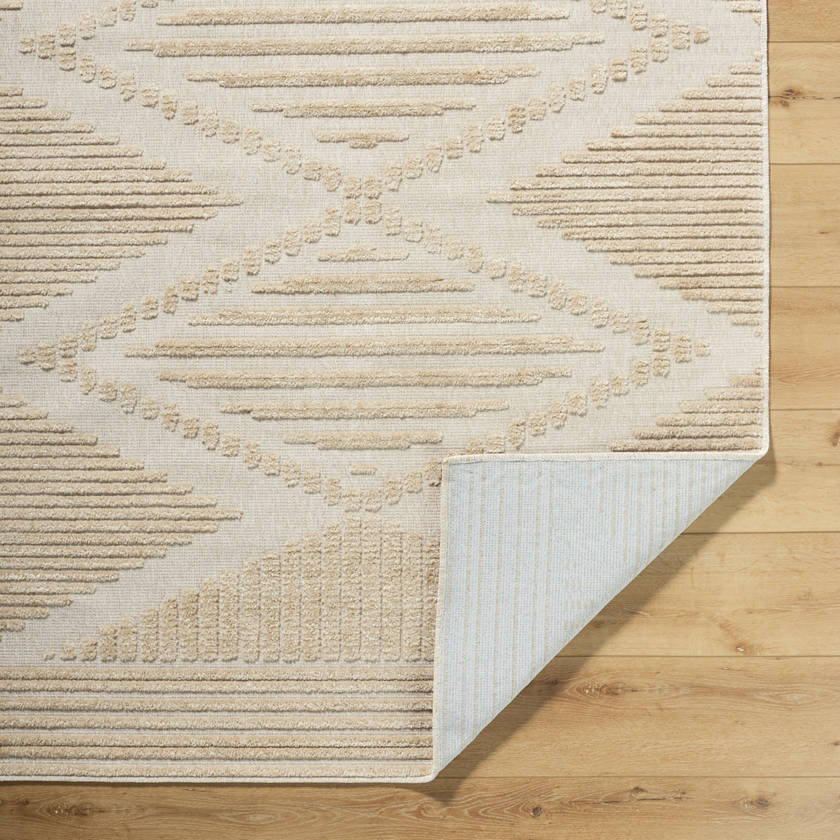 Rosamond Global Light Brown Washable Area Rug