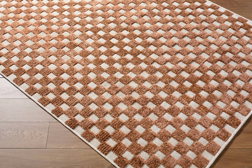 Jozette Modern Rust Washable Area Rug