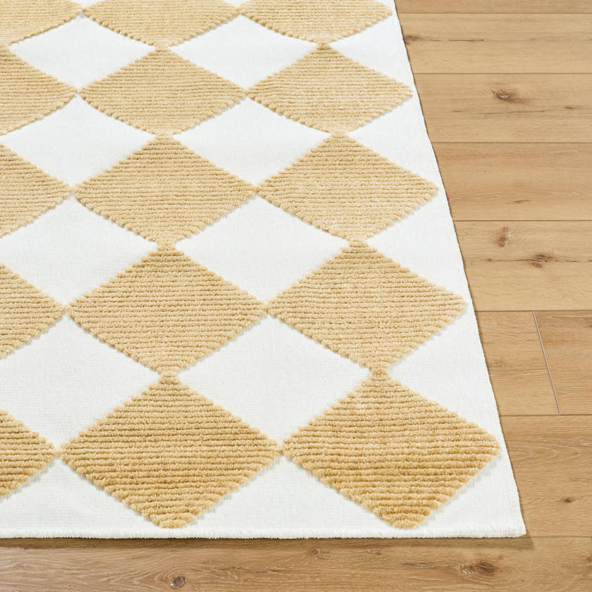 Luanne Modern Mustard Washable Area Rug