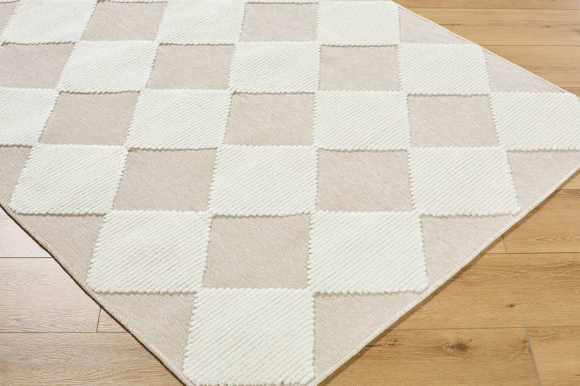 Luanne Modern Cream Washable Area Rug