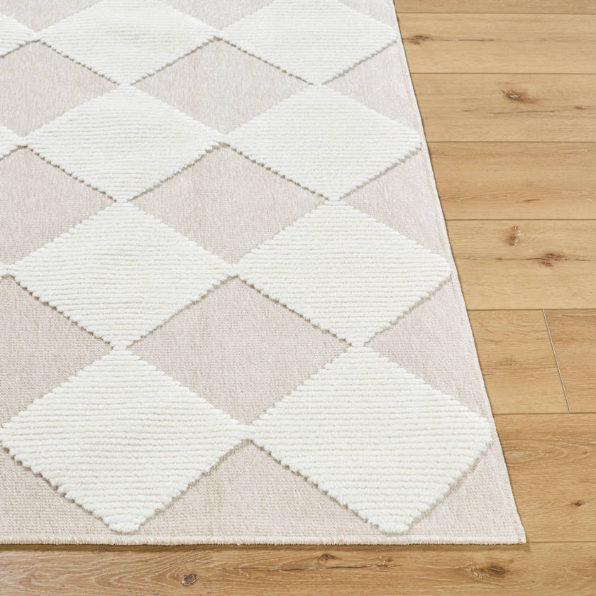Luanne Modern Cream Washable Area Rug