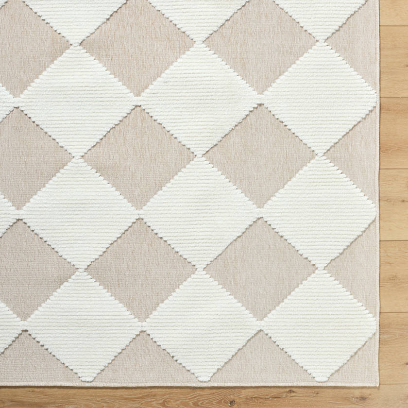 Luanne Modern Cream Washable Area Rug