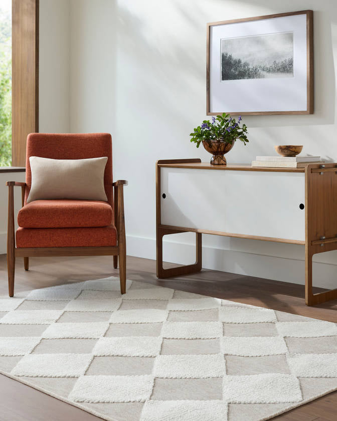 Luanne Modern Cream Washable Area Rug