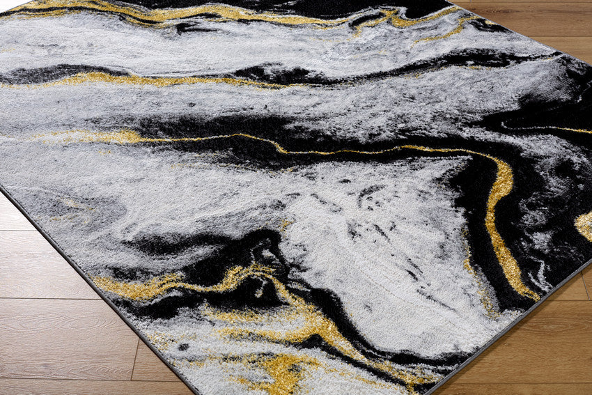 Hurst Modern Light Slate/Black Area Rug