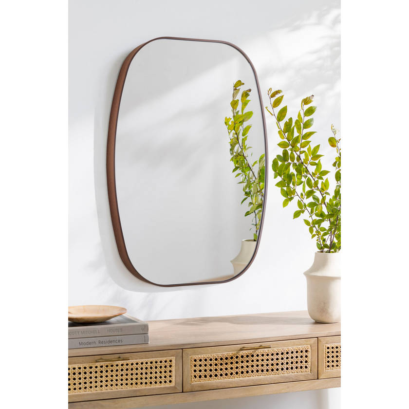 Stephannie Modern Dark Brown Wall Mirror