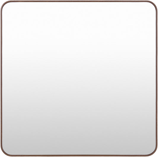 Louvenia Modern Dark Brown Wall Mirror