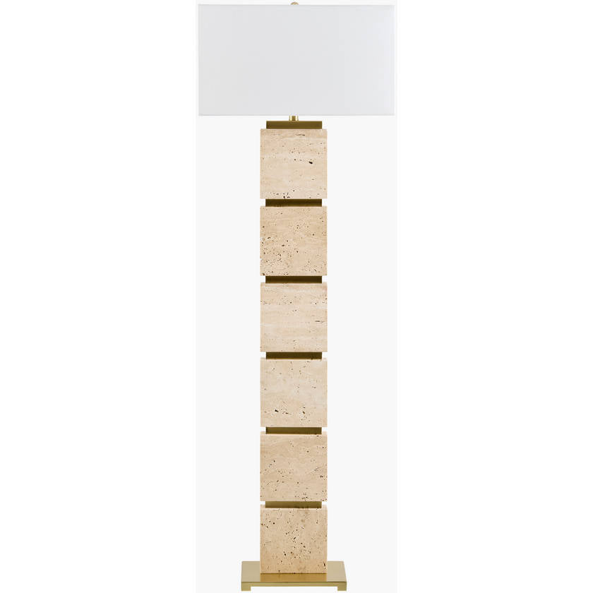 Baudilio Traditional Yellow/Brown Floor Lamp