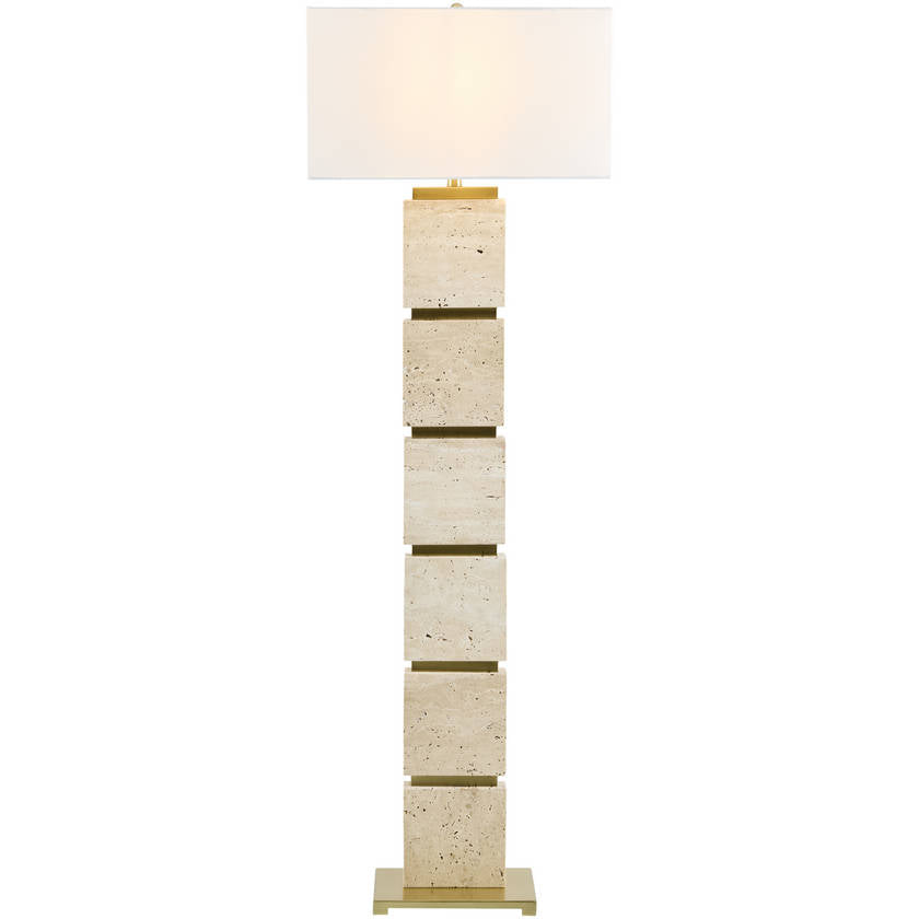 Baudilio Traditional Yellow/Brown Floor Lamp