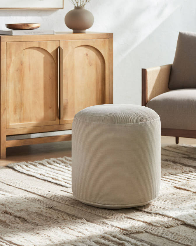 Benjiman Beige Pouf