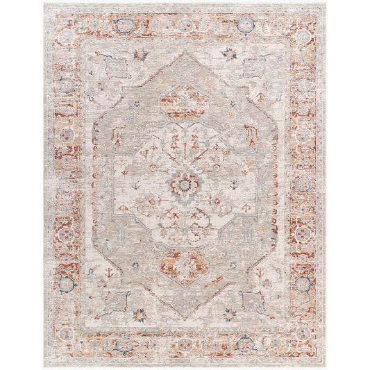 Ramia Traditional Cream/Slate Area Rug