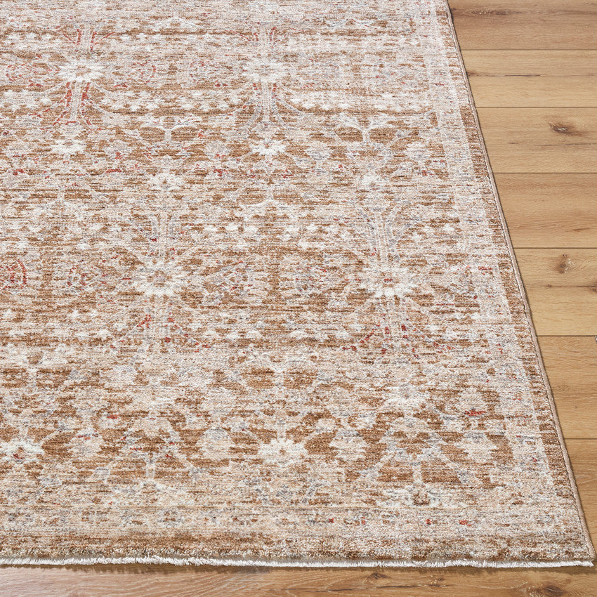 Sandro Traditional Tan/Burnt Orange Area Rug