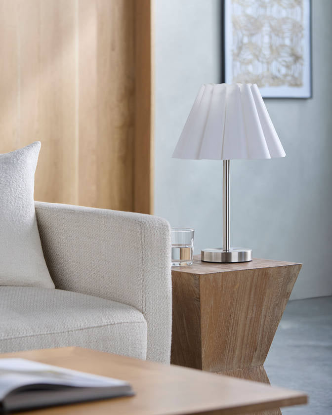 Rocio Modern Metallic - Nickel/White Table Lamp