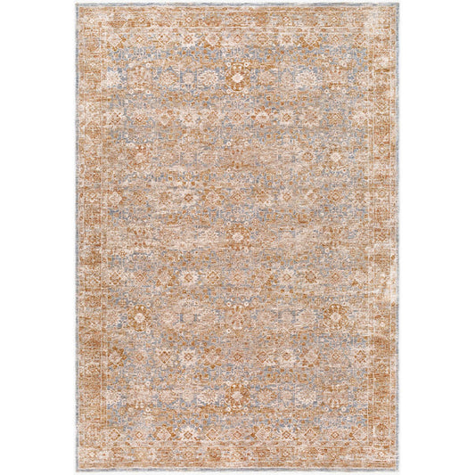 Cassy Traditional Tan/Blue Area Rug