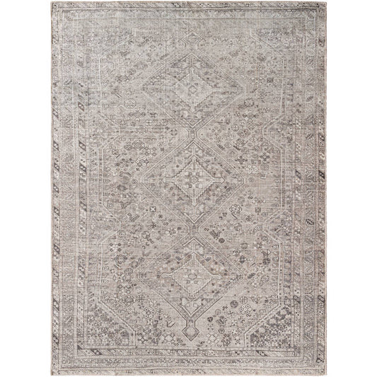 Eleni Traditional Gray Washable Area Rug - Vivir x Livabliss