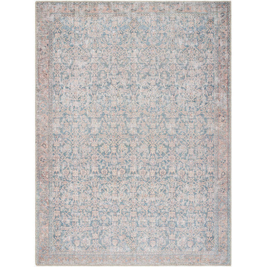 Lorelai Traditional Deep Teal Washable Area Rug - Vivir x Livabliss