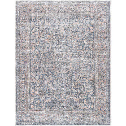 Lorelai Traditional Black/Amber Washable Area Rug - Vivir x Livabliss