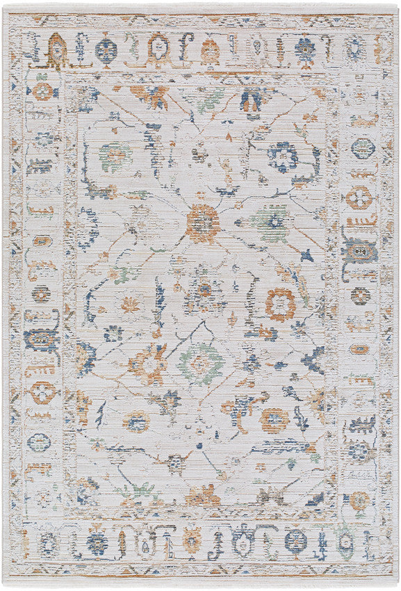 Stevenson Traditional Ivory Washable Area Rug