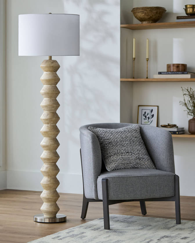 Edina Traditional Ivory Floor Lamp