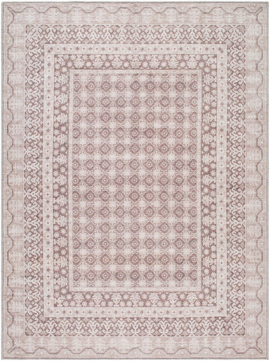 Rainier Cottage Cream/Dark Brown Washable Area Rug - Our PNW Home x Livabliss