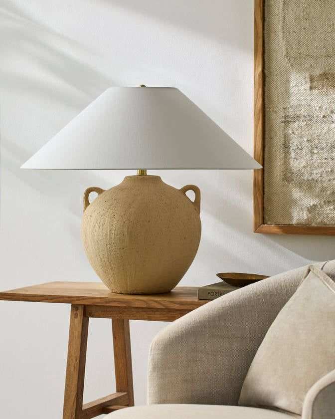 Araya Traditional Brown/White Table Lamp - Galey Alix x Livabliss