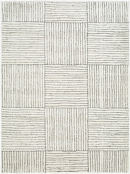 Architect Modern Ivory/Black Area Rug - Galey Alix Livabliss