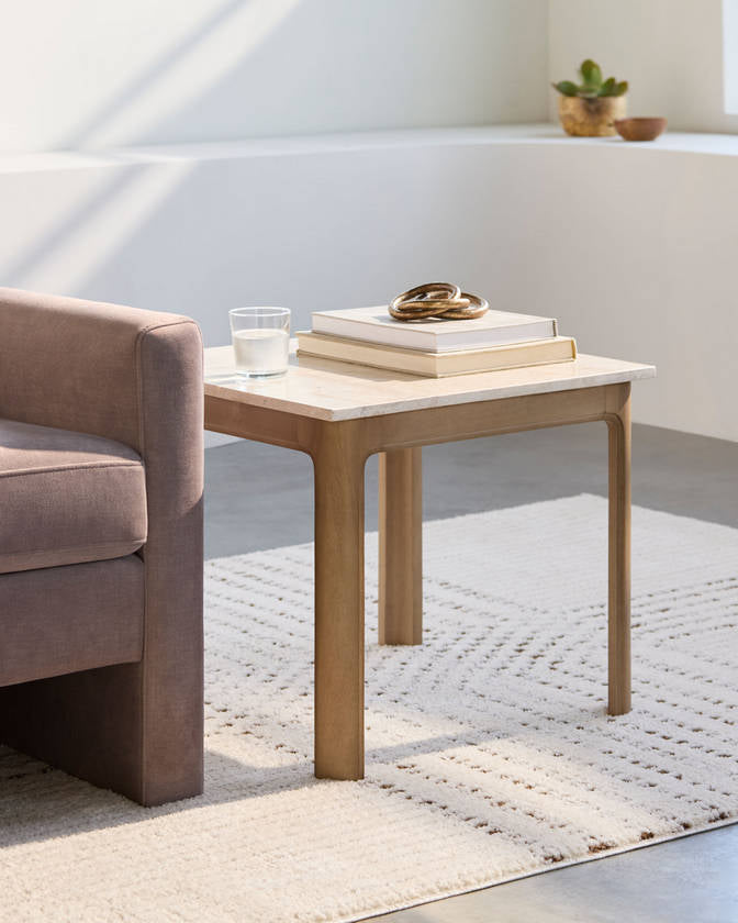 Blair Beige End Table - Galey Alix x Livabliss