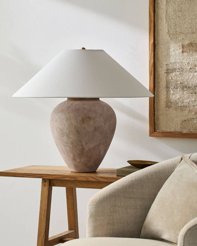 Camden Ford Traditional White/Brown Table Lamp - Galey Alix x Livabliss