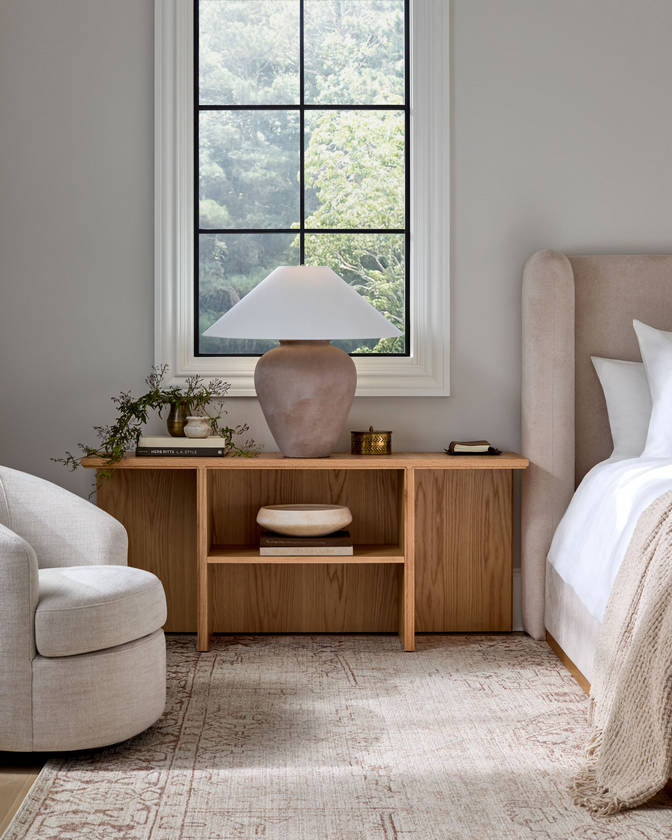 Camden Ford Traditional White/Brown Table Lamp - Galey Alix x Livabliss