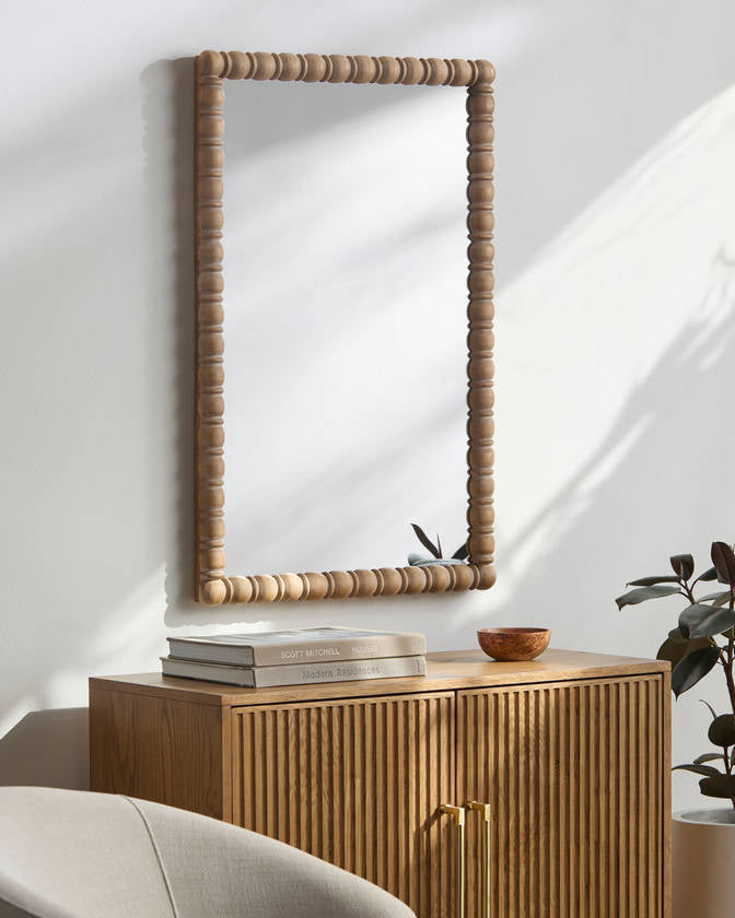 Karling Blair Traditional Brown Wall Mirror - Galey Alix x Livabliss