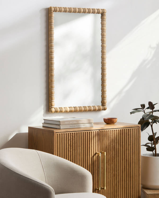 Karling Blair Traditional Brown Wall Mirror - Galey Alix x Livabliss